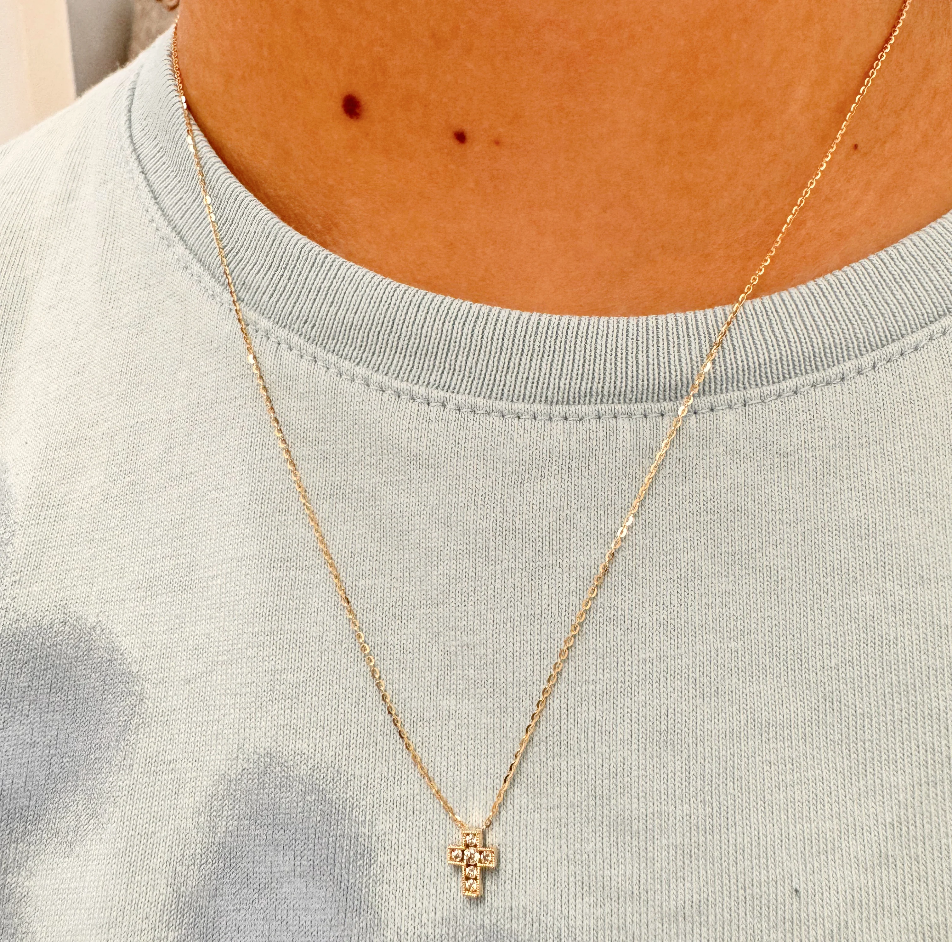 Mini Channel Set Diamond Cross - Image 3