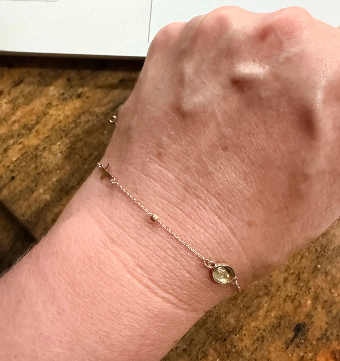 Mini Cross and Miraculous Medal Bracelet - Image 2
