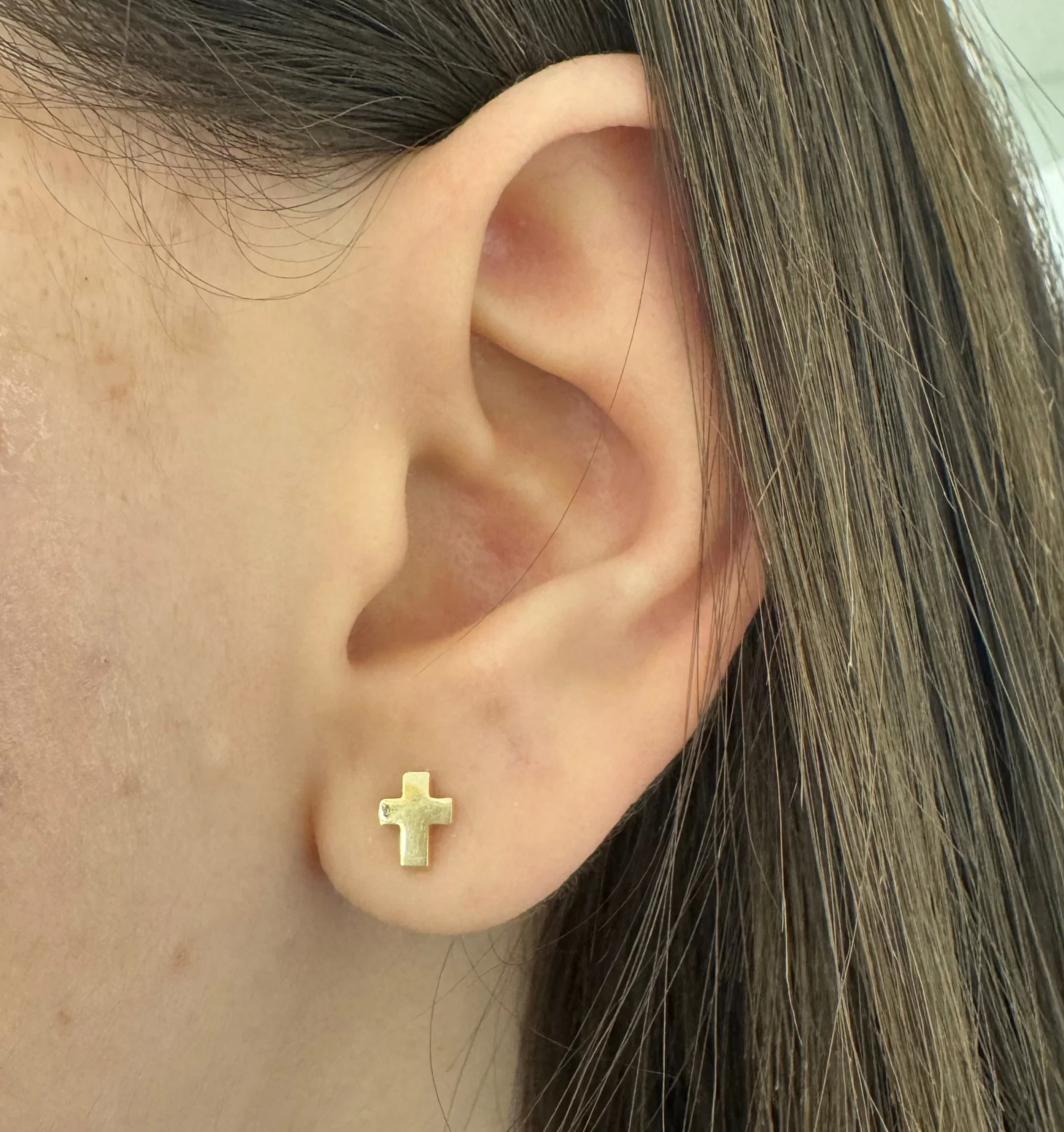 Mini Cross Stud Earrings - Image 2