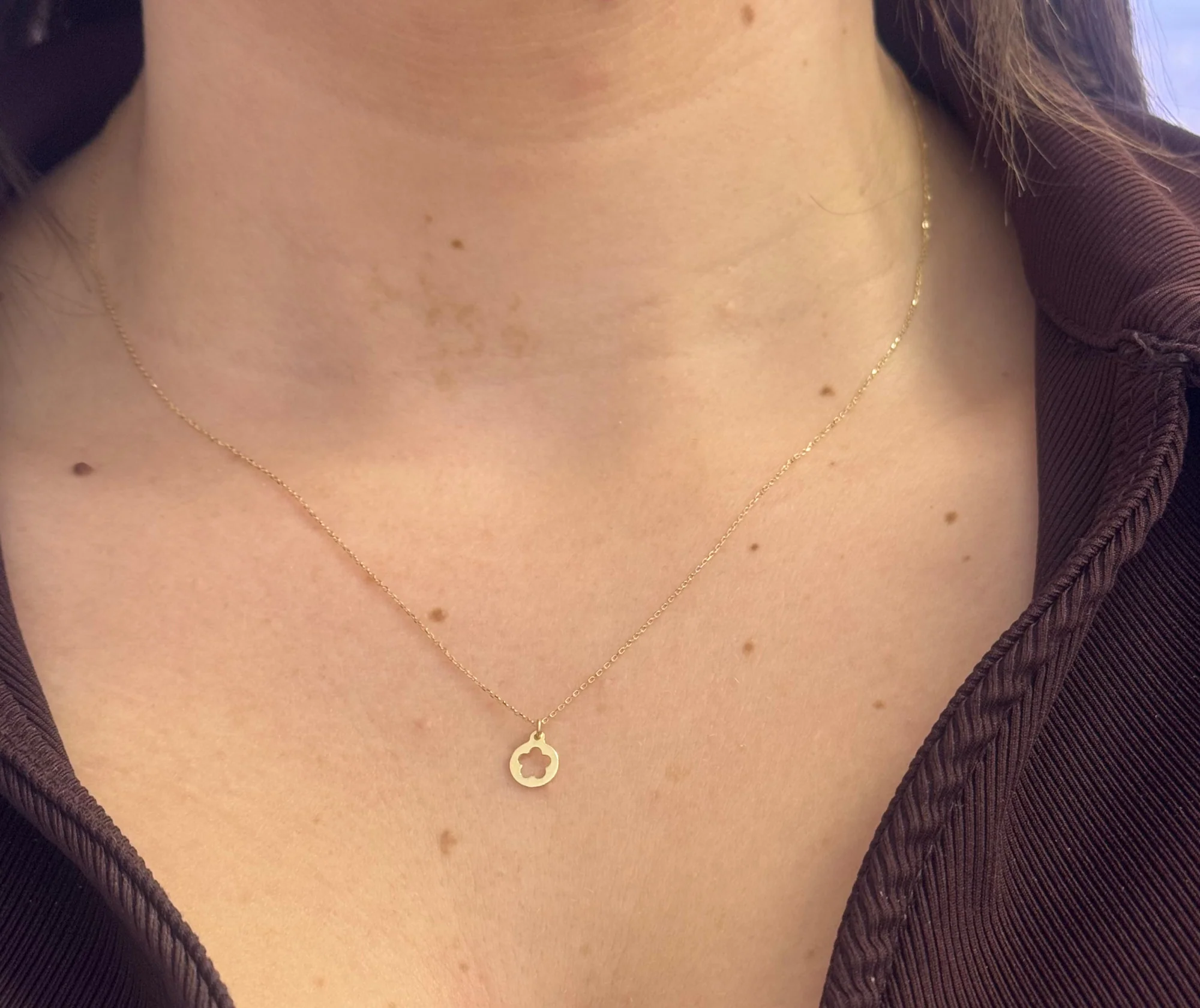 Mini Flower Disc Necklace - Image 2