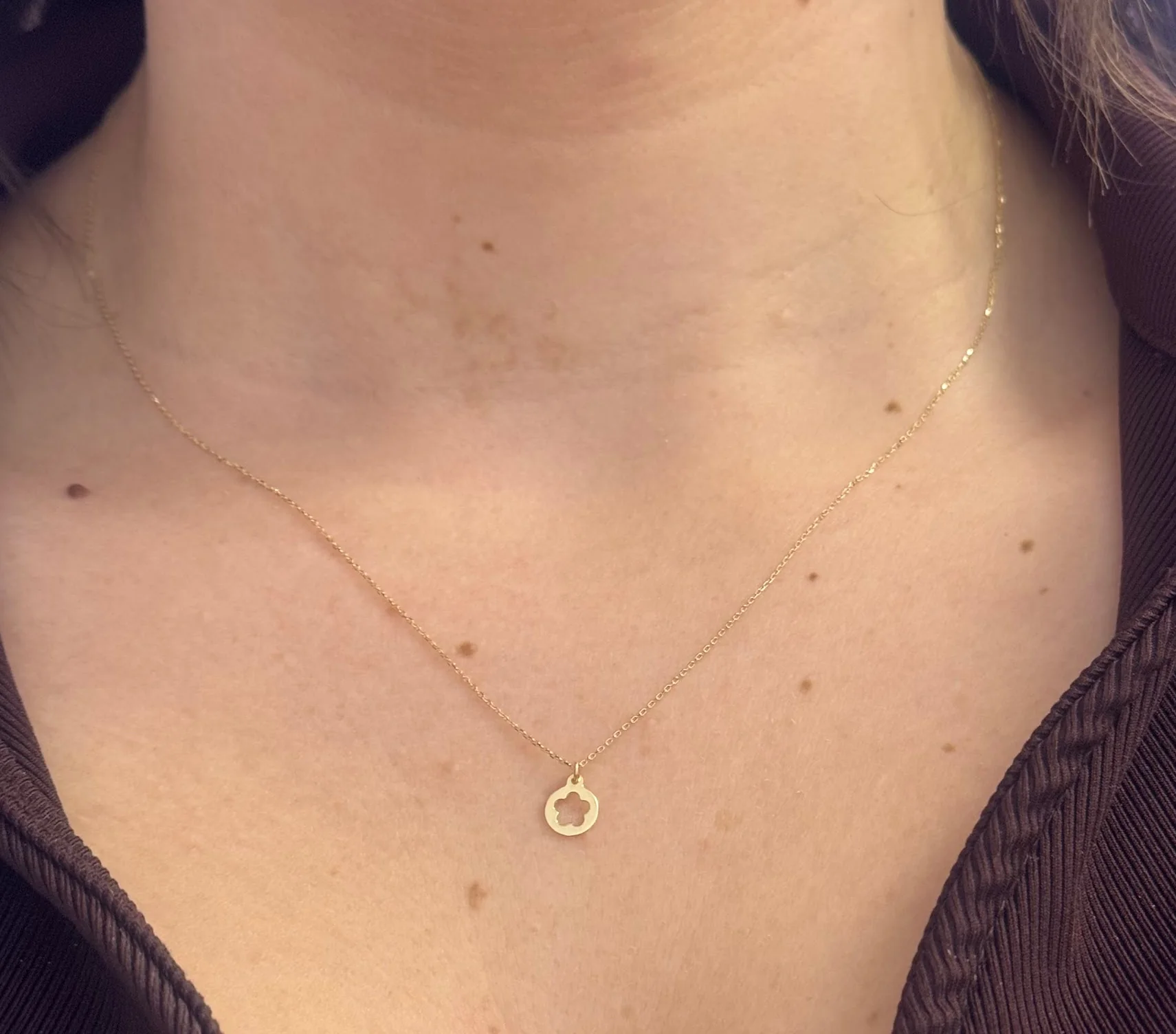 Mini Flower Disc Necklace - Image 4