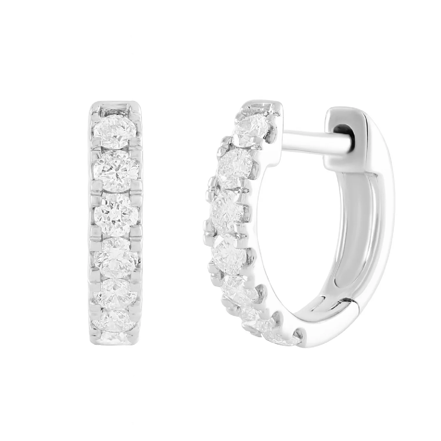 Mini Pave Diamond Huggies - Image 4