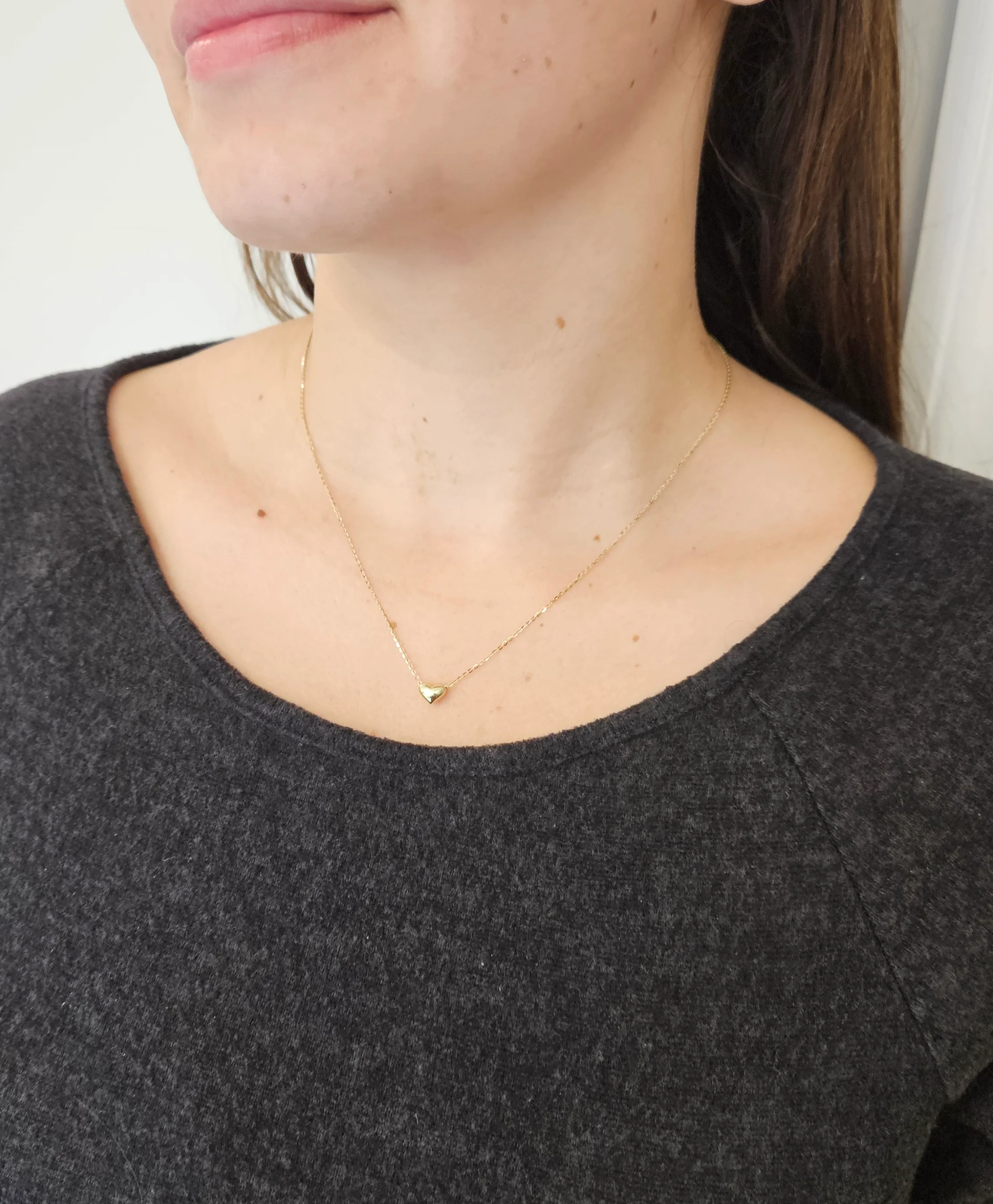 Mini Puffed Heart Necklace - Image 2