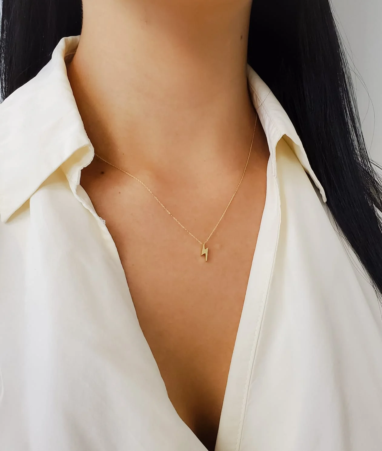 Miniature Lightning Bolt Necklace - Image 3