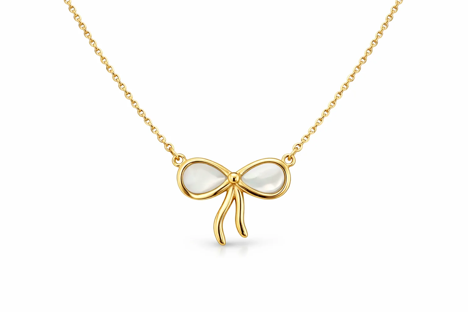 Mother of Pearl Single Bow Necklace