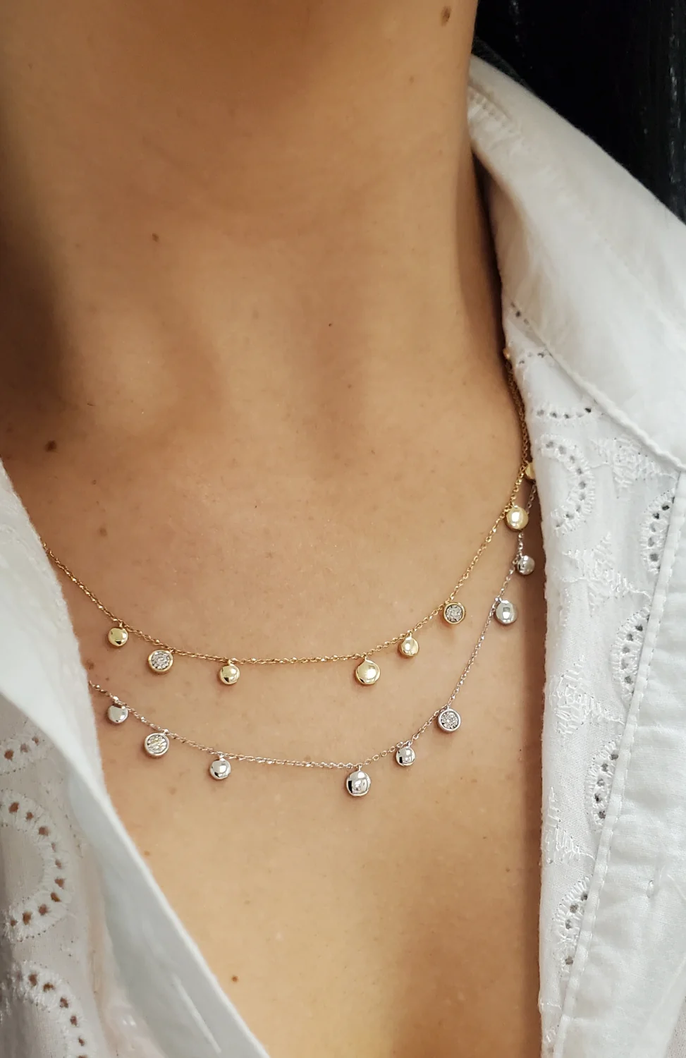 Multi Circle Diamond Illusion Necklace - Image 2