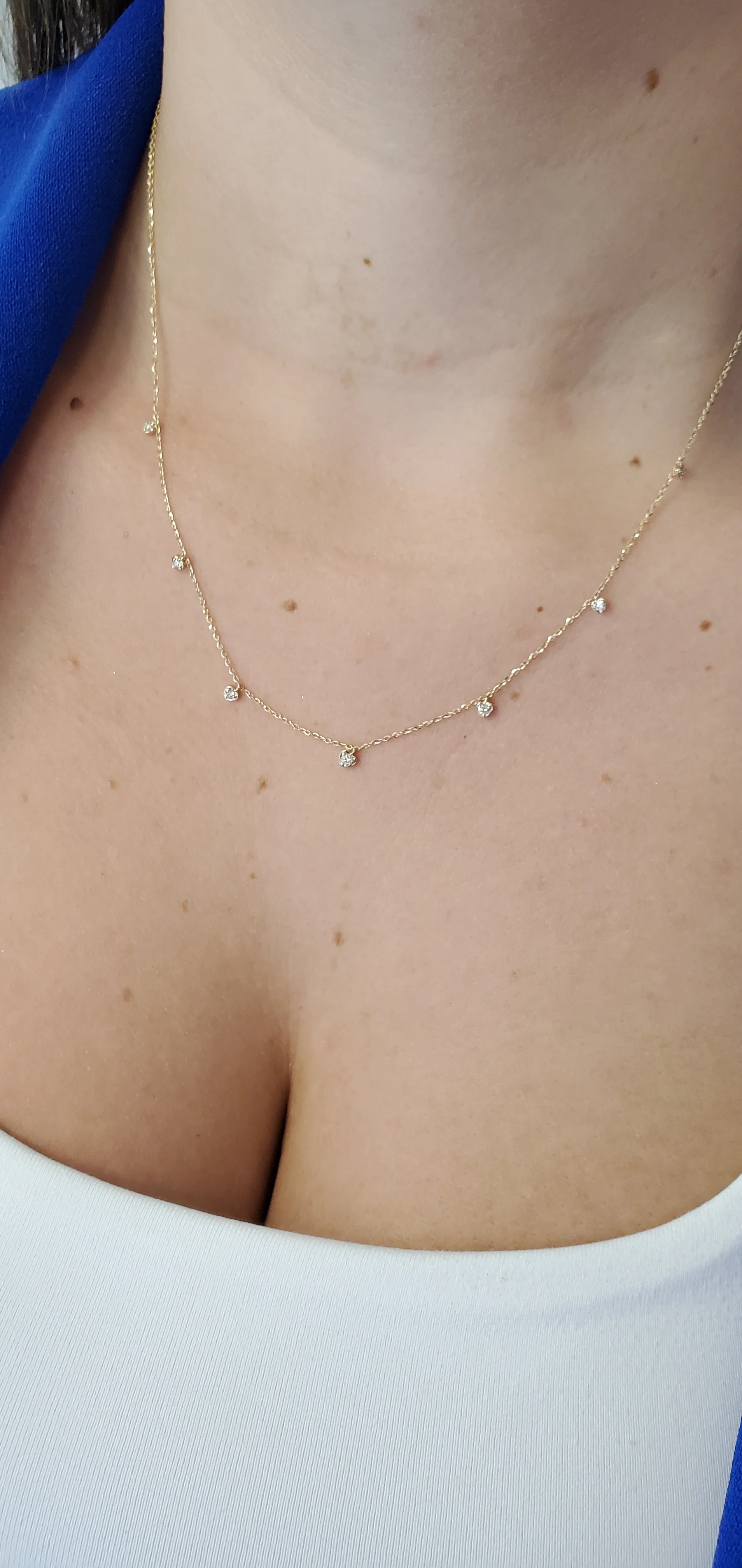 Multi Dangling Diamond Illusion Necklace - Image 3