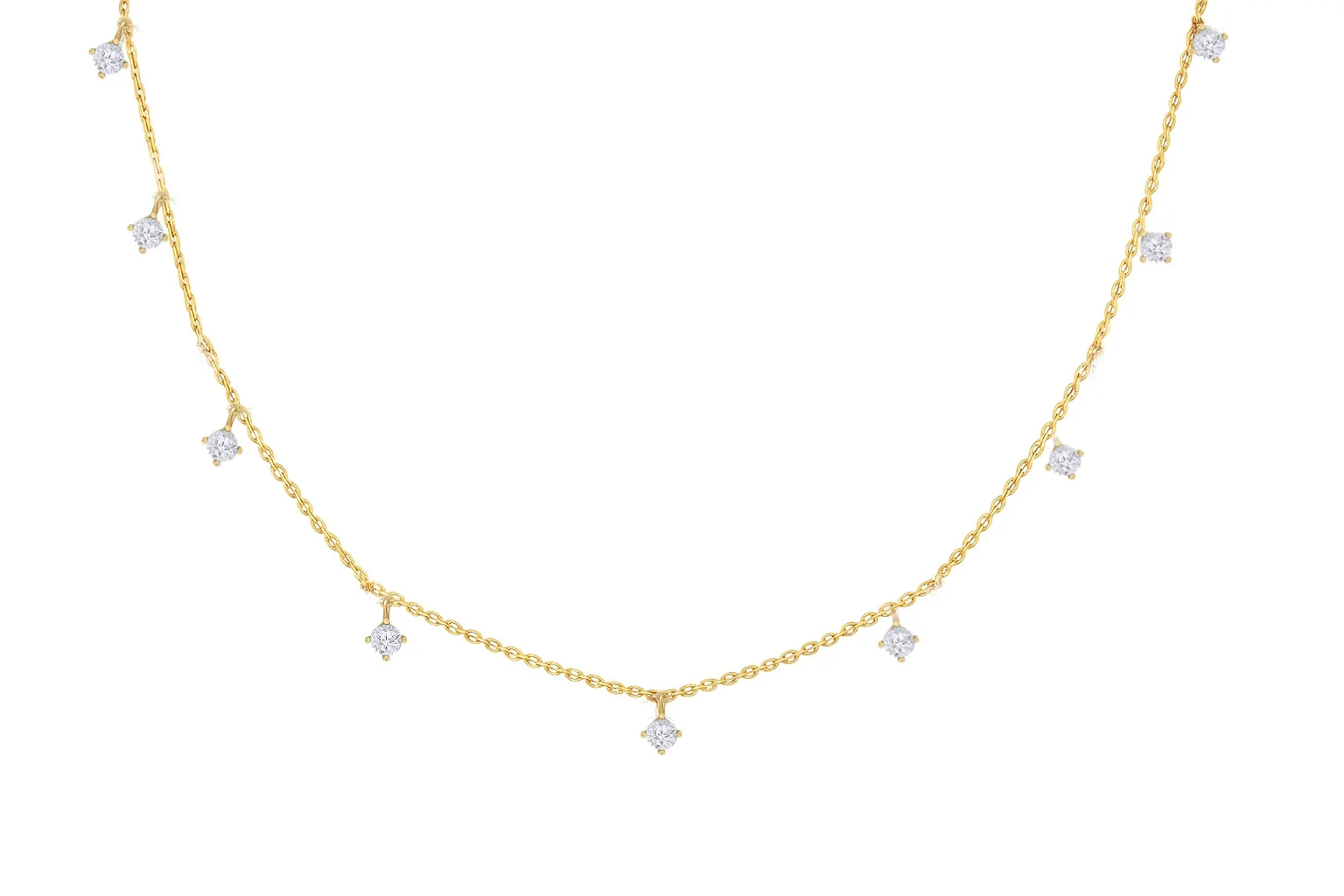 Multi Dangling Diamond Illusion Necklace - Image 4