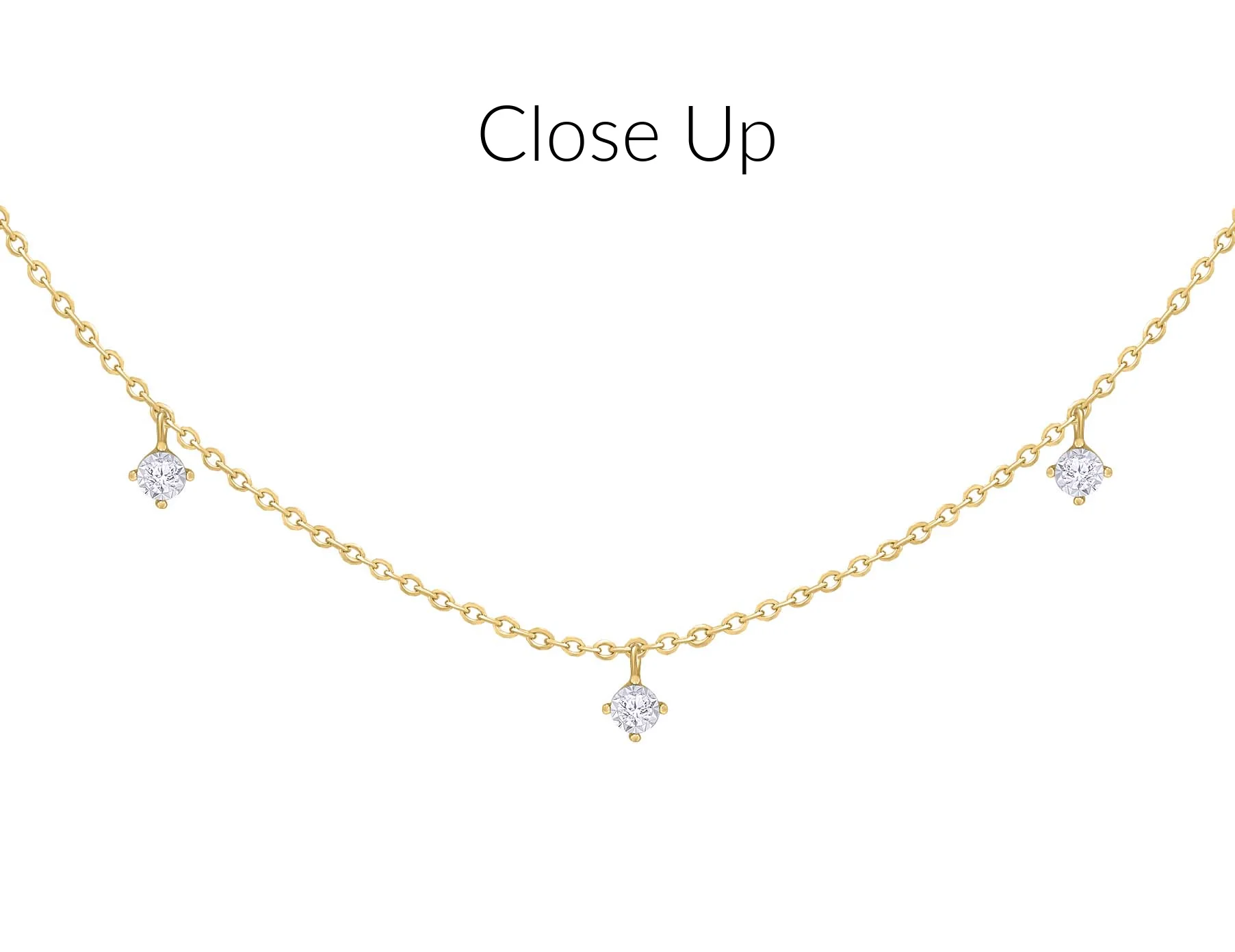 Multi Dangling Diamond Illusion Necklace - Image 5