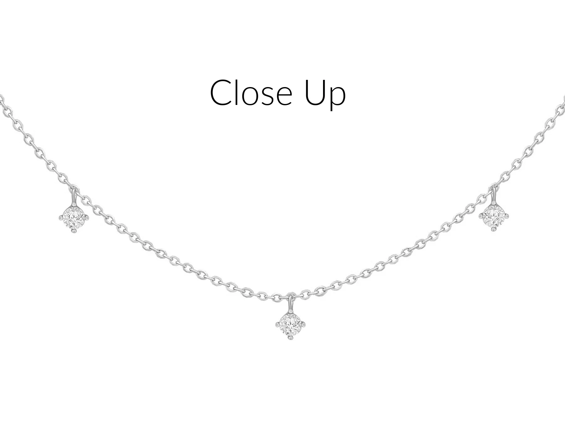 Multi Dangling Diamond Illusion Necklace - Image 6