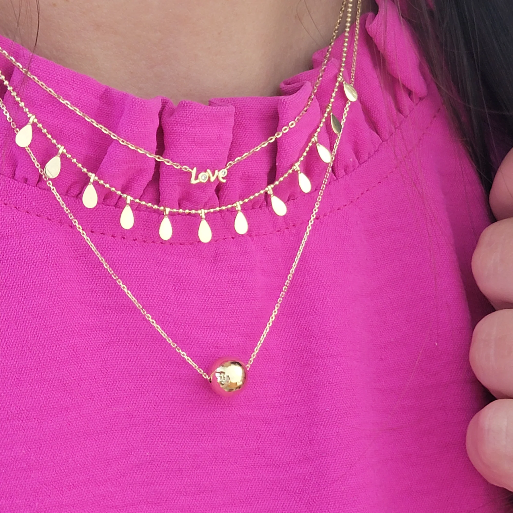 Multi Teardrop Dangle Necklace - Image 2