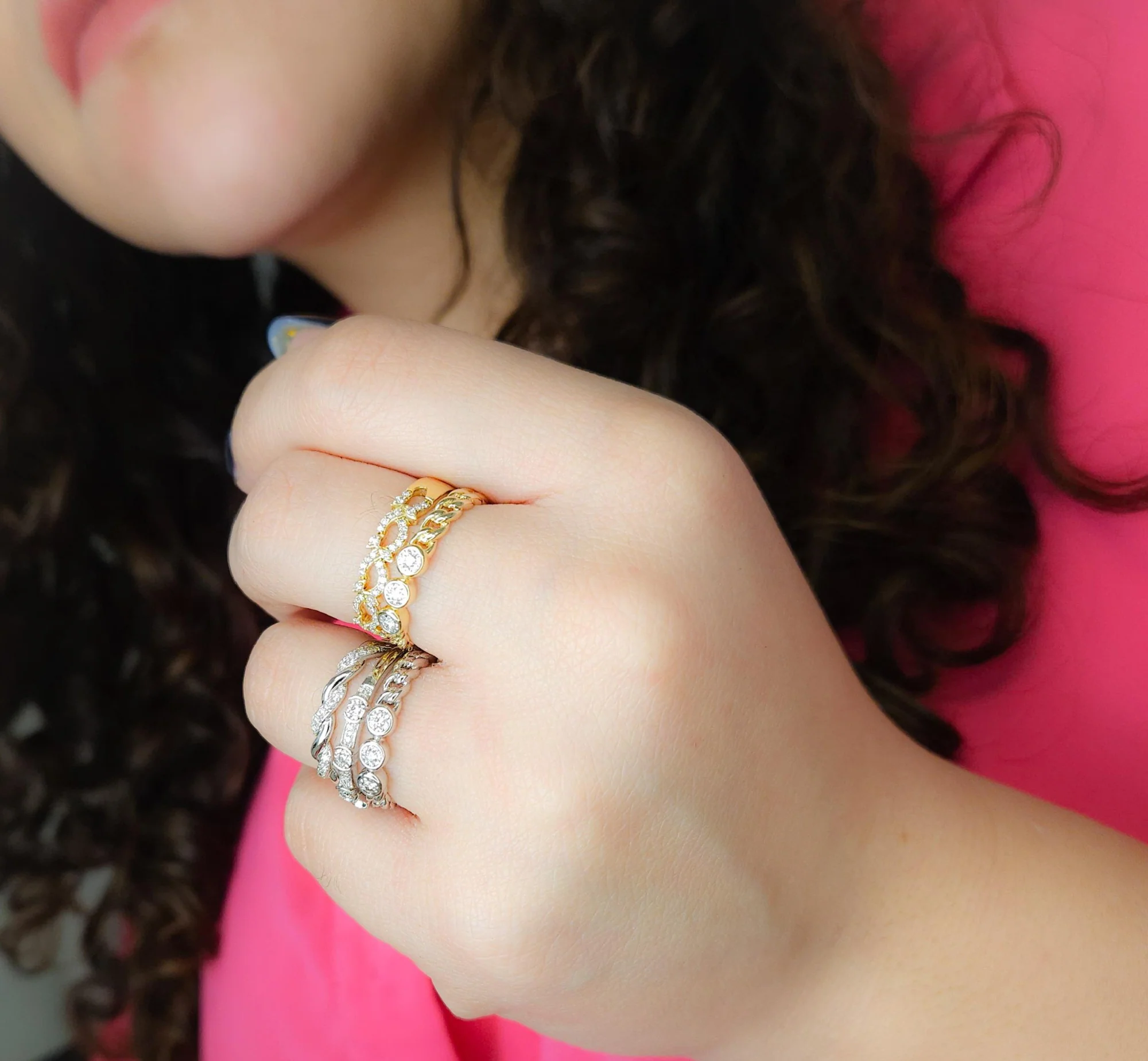 Rope Design Diamond Ring - Image 5
