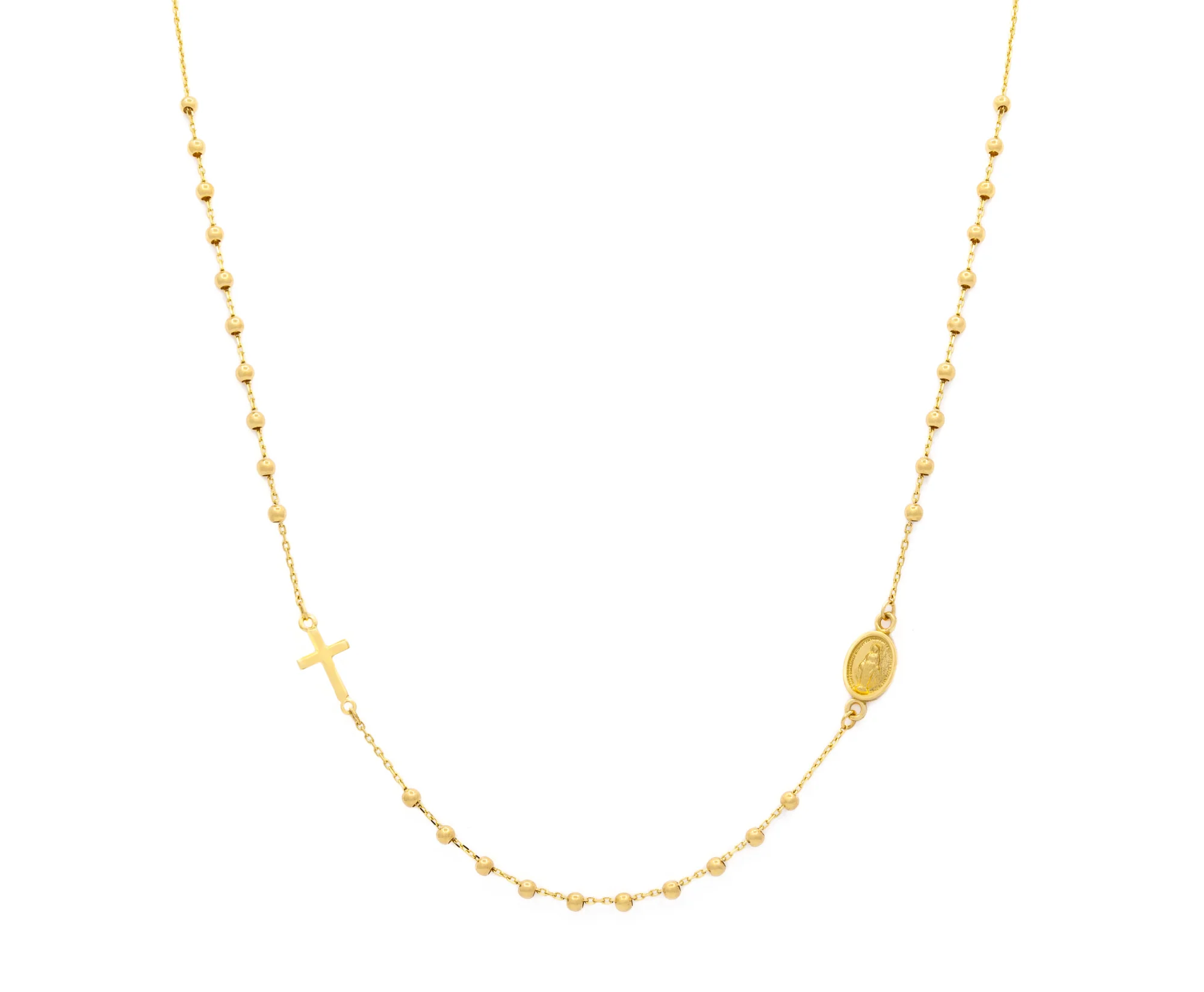 Miraculous And Cross Rosary Necklace