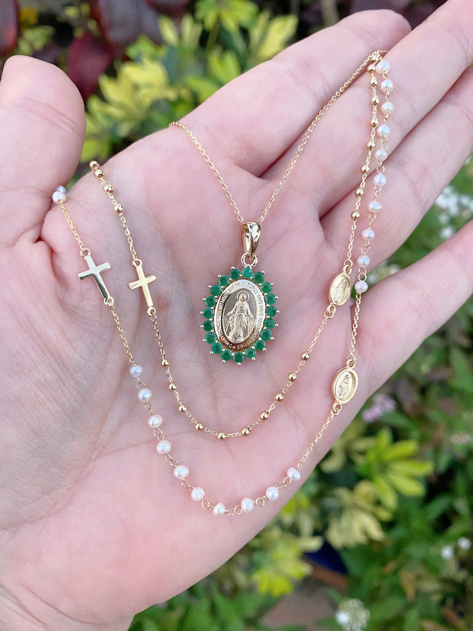 Miraculous And Cross Rosary Necklace - Image 5