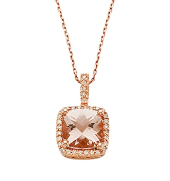 Morganite and Diamonds Pendant Necklace - Image 2