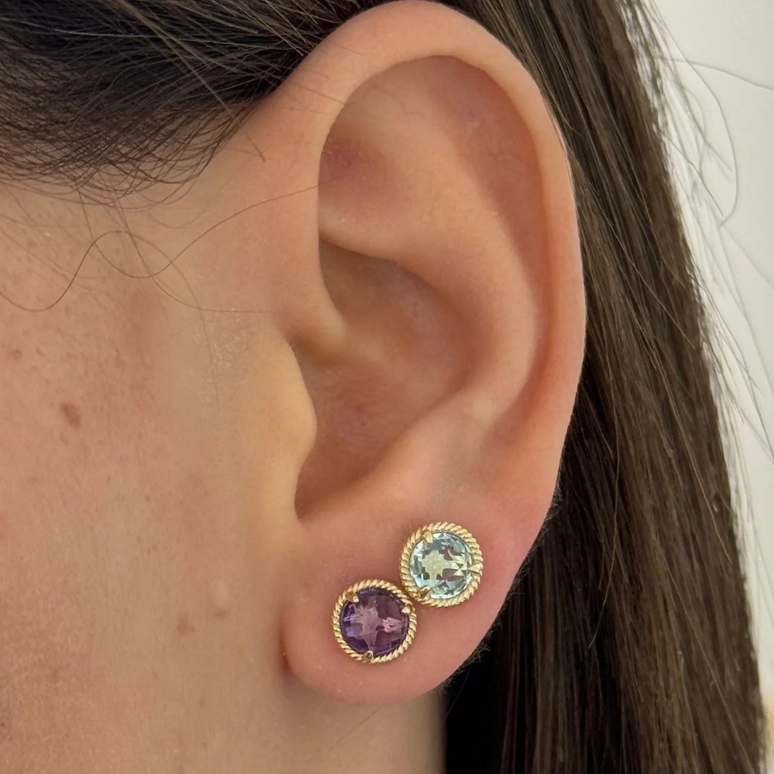 Round Amethyst Rope Halo Jewelry Set - Image 3