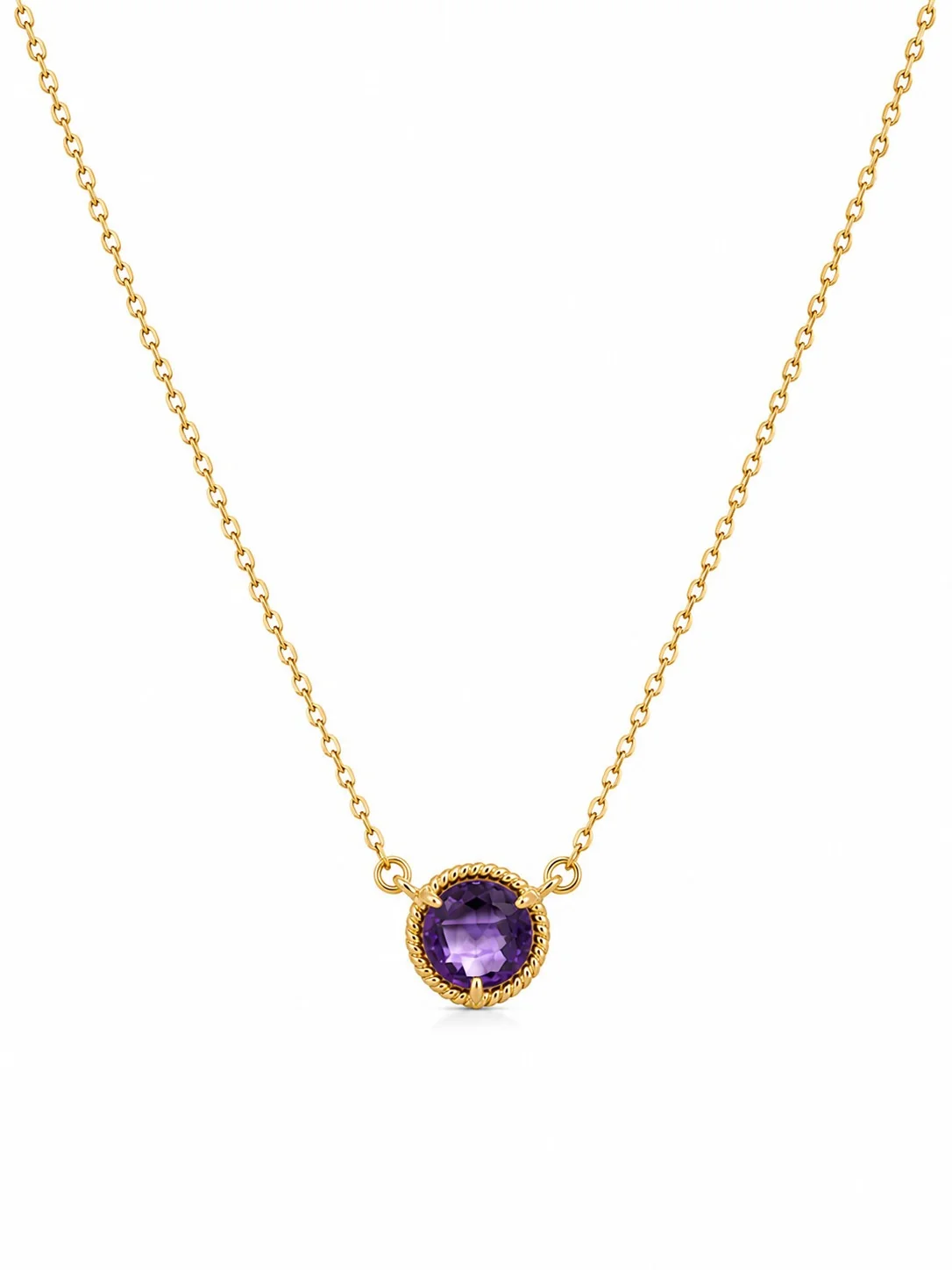 Round Amethyst Rope Halo Jewelry Set - Image 8