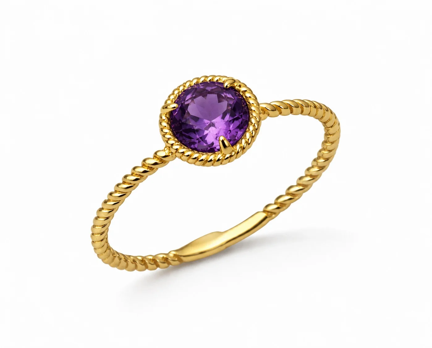 Round Amethyst Rope Halo Jewelry Set - Image 9
