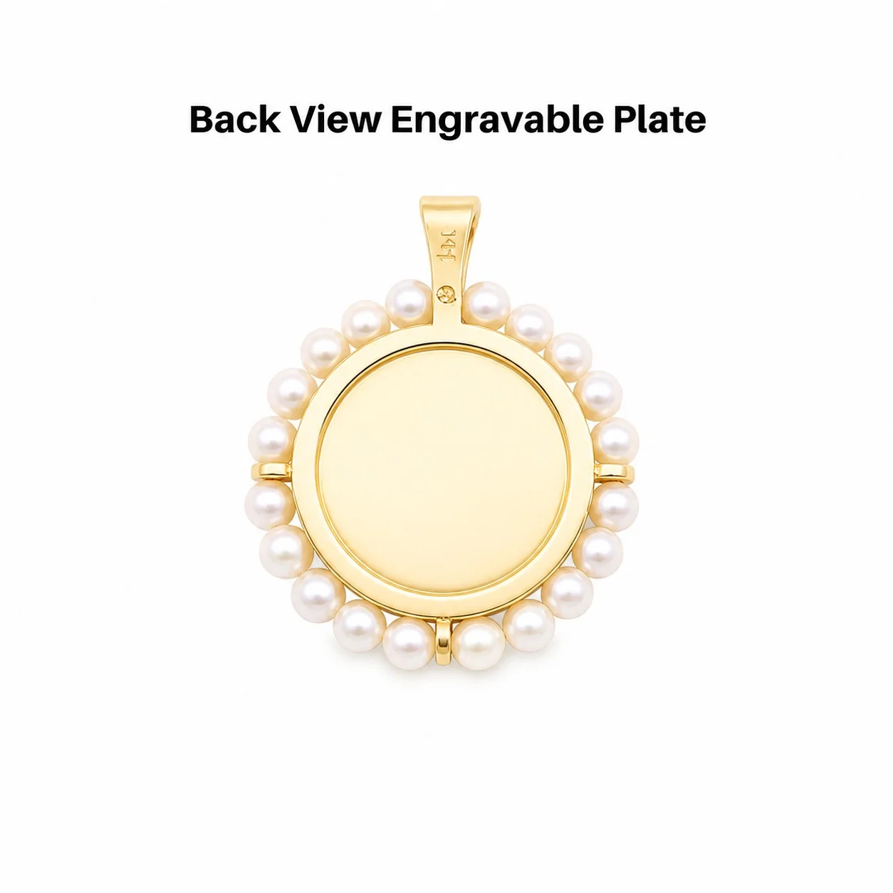 Round Mother of Pearl Miraculous Medal Pendant with Mini Pearl Frame - Image 7