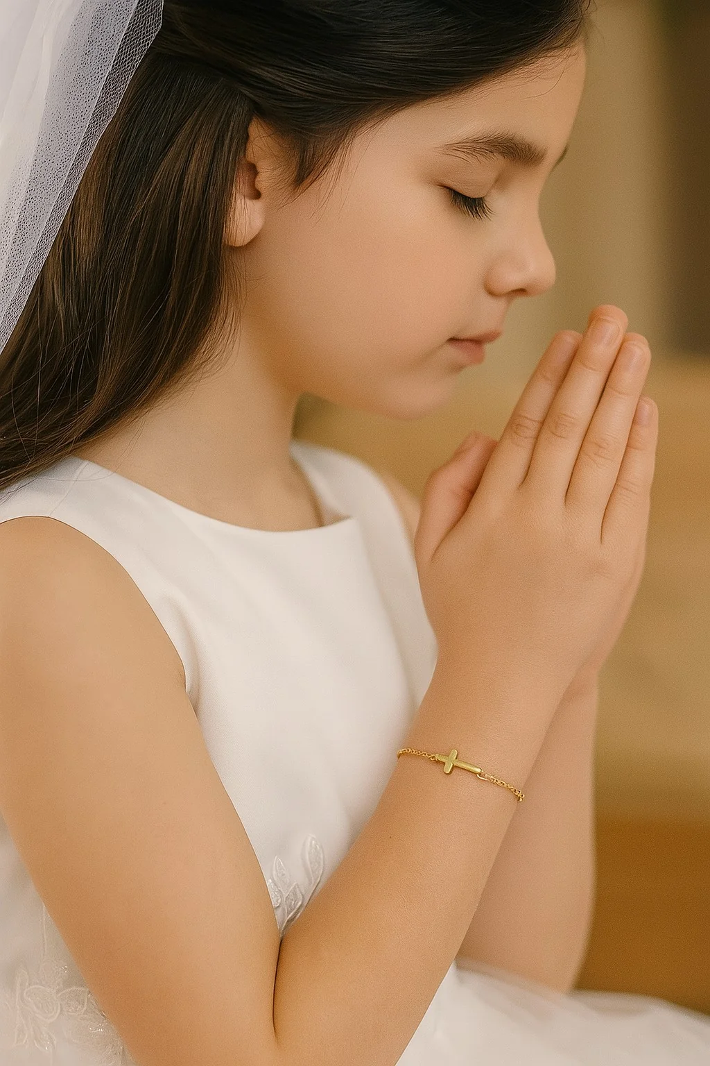 Single Miniature Cross Bracelet - Image 2
