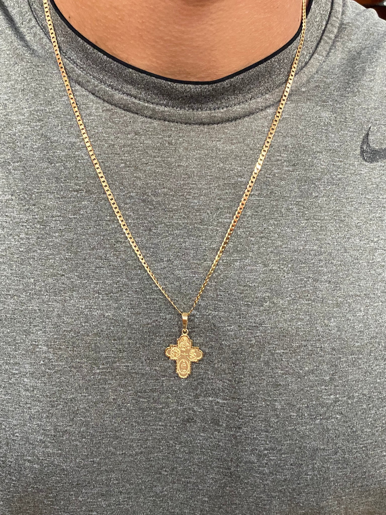 Small Four-Way Patron Saint Scapular Cross Pendant - Image 3