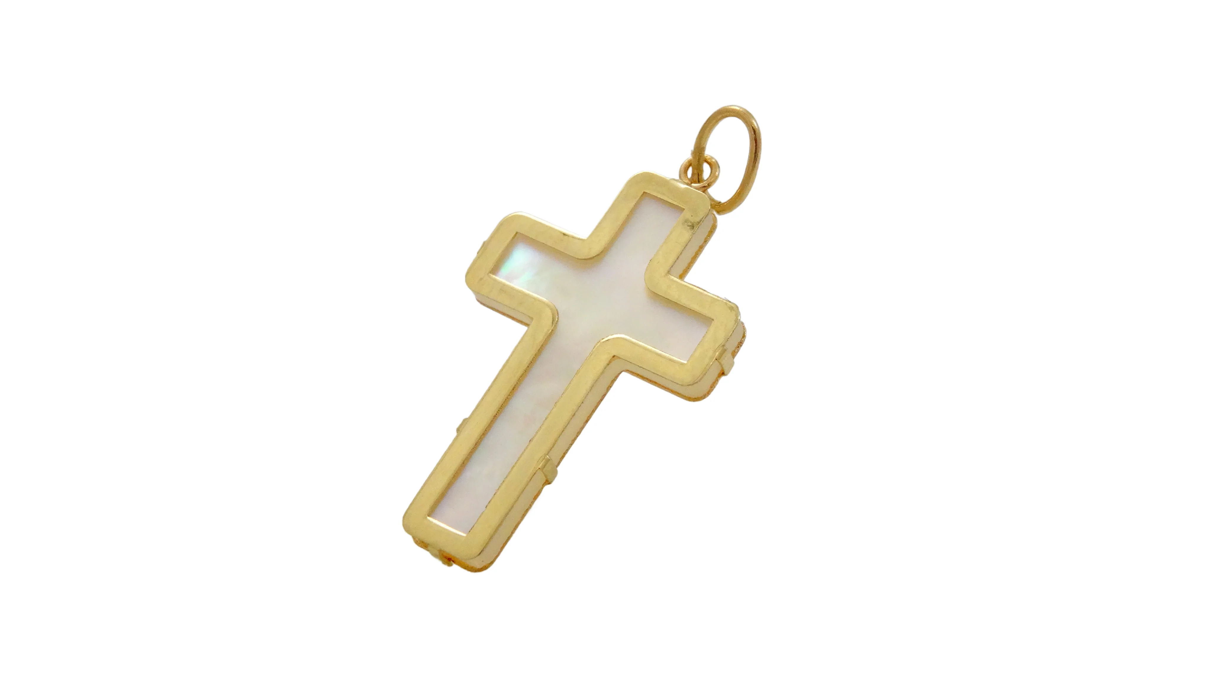 Small Mother Of Pearl Cross Pendant 12x8mm - Image 3