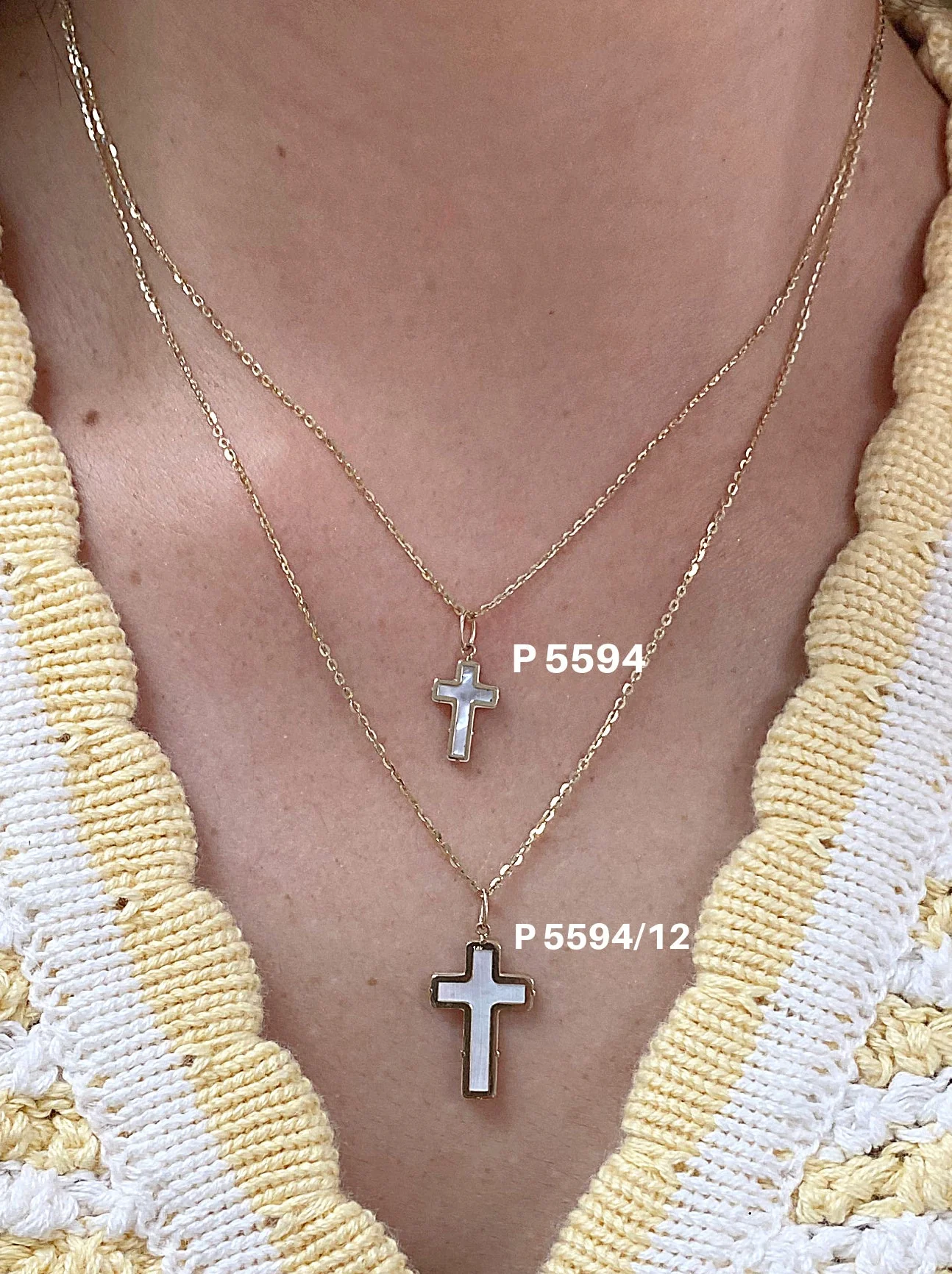 Small Mother Of Pearl Cross Pendant 12x8mm - Image 4