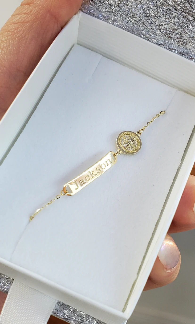 St Benedict Baby ID Bracelet - Image 3