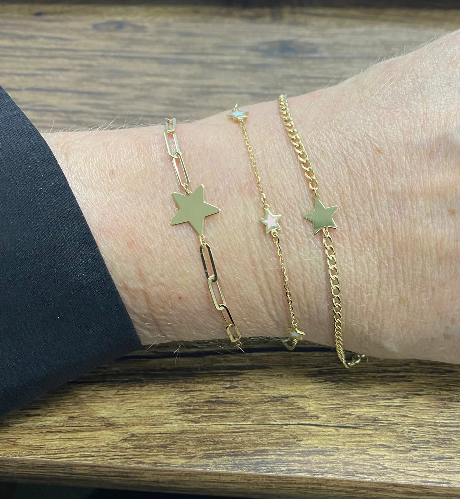 Star Charm on Paperclip bracelet - Image 3