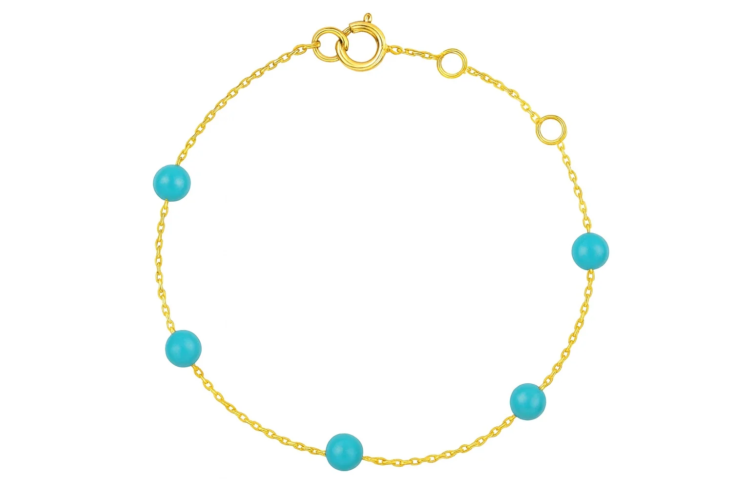 Station Color Stone Bead Bracelet 3mm - Image 3