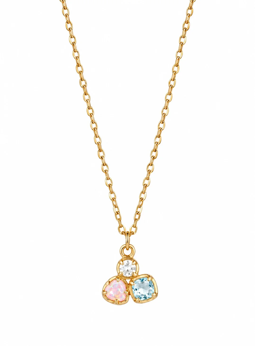 Tri Color Freeform Gemstone Jewelry Set-Earrings and Necklace - Image 6
