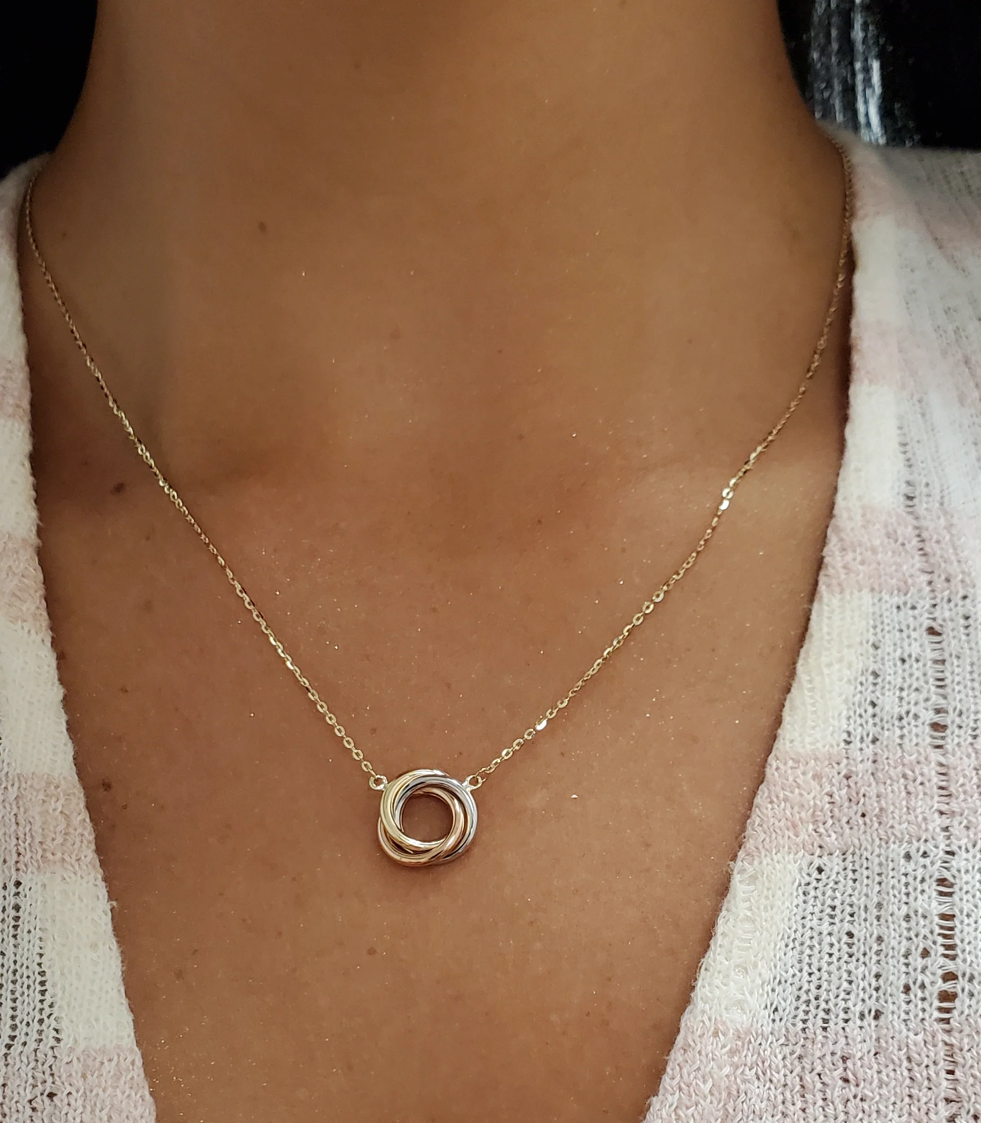 Tricolor Love Knot Necklace - Image 4