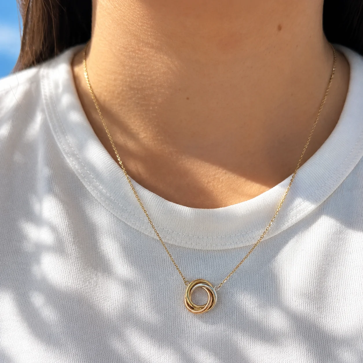 Tricolor Love Knot Necklace - Image 8
