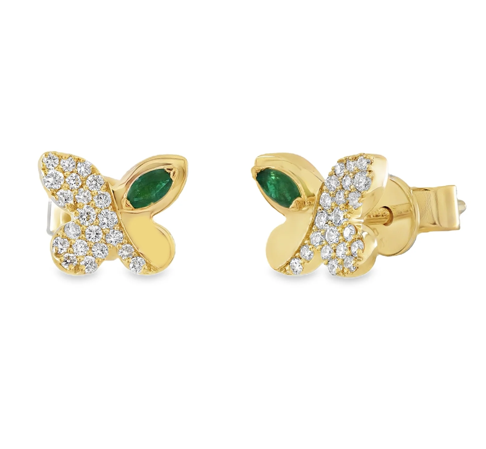 Whimsy in Flight Diamond And Color Stone Butterfly Earrings - Image 4